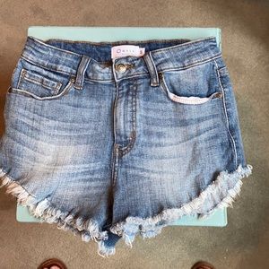 Light blue jean shorts